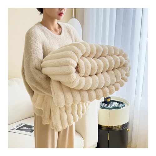 Kuscheldecke Flauschig Decke, Weich Verdickte Kunstpelz Kaninchen Fleece Decke, Warme Bettdecke Sofaüberwurf Decke Couchdecke, Winter Plüsch Decke, Bett Decke,Büro Decke für Sofa Wohnzimmer Büro ( Far von O·Lankeji