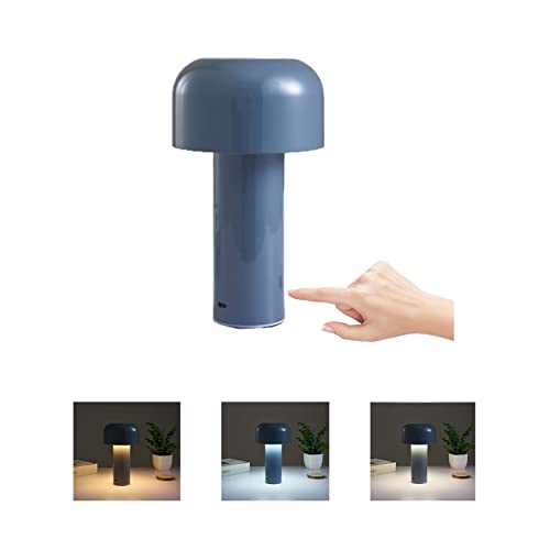 Mushroom Kabellose Tischlampe, Touch Dimmbar Pilz Lampe mit 3 Beleuchtungsmodi, LED Akku Tischleuchte, Dekorative Mushroom Lamp Aufladbar USB Tischleuchten für Schlafzimmer, Nachttisch, Kinderzimmer ( von O·Lankeji