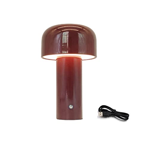 Mushroom Lamp, Touch Dimmbar Led Akku Tischlampe Wiederaufladbar Eingebaut 1800 Mah Batterie mit 3 Beleuchtungsmodi, Dekorative Tischlampe Pilz Lampe für Schlafzimmer, Nachttisch, Kinderzimmer ( Color von O·Lankeji