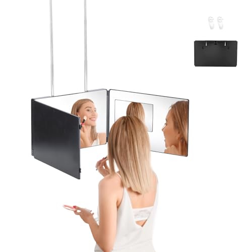 O OLAX 360° Grad Friseurspiegel – 3-Wege Klappspiegel zur Wandmontage, höhenverstellbar mit Teleskophaken, Schminkspiegel & Rasierspiegel für Selbsthaarschnitt, Makeup & Bartpflege O OLAX 360° Grad Friseurspiegel – 3-Wege Klappspiegel zur Wandmontage, höhenverstellbar mit Teleskophaken, Schminkspiegel & Rasierspiegel für Selbsthaarschnitt, Makeup & Bartpflege von O OLAX