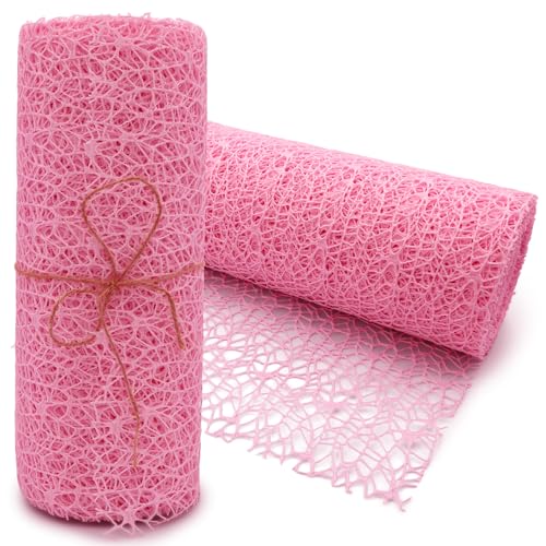 O-STOREYA Tischläufer Rosa – 3 m x 29 cm Rolle, Netz-Optik für jeden Anlass und Alltag von O-STOREYA