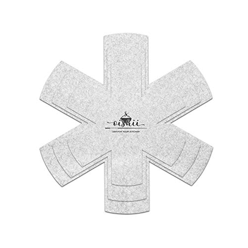 O-ishii 5er Set Pfannenschoner Filz, zuschneidbarer Stapelschutz für Pfannen, Töpfe, Schüsseln und Teller, Hellgrau O-ishii 5er Set Pfannenschoner Filz, zuschneidbarer Stapelschutz für Pfannen, Töpfe, Schüsseln und Teller, Hellgrau von O-ishii