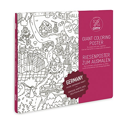 O'my Giant Coloring Poster 70 x 100, Deutschland: Riesenposter zum Ausmalen von Omy