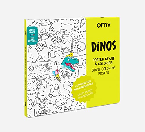 OMY pos31 Dino Poster zum Ausmalen Papier Mehrfarbig 100x70 cm von Omy