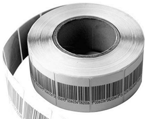 2000 RF Klebeetiketten RF 8.2 MHz 4x4 cm Sicherungsetiketten 4 x 4 cm mit Dummy Barcode deaktivierbar Warensicherung Artikelsicherung von O&W Security