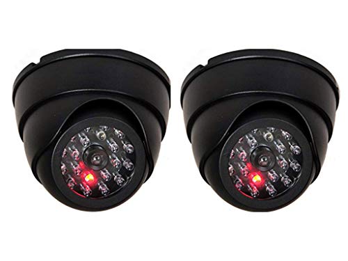 2X O&W Security Kamera Attrappe mit Objektiv und Blinkender LED als Dummykamera, Fake-Videoüberwachung im Innen- und Außenbereich von O&W Security