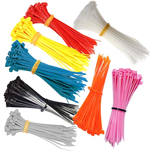 Kabelbinder farbig 100x2,5 mm 8 Farben 880 Stück Set robust UV beständig rot gelb grau rosa orange blau weiß schwarz (großer Set 880 Stück 8 Farben rot gelb grün grau blau rosa orangen schwarz weiß) von O&W Security