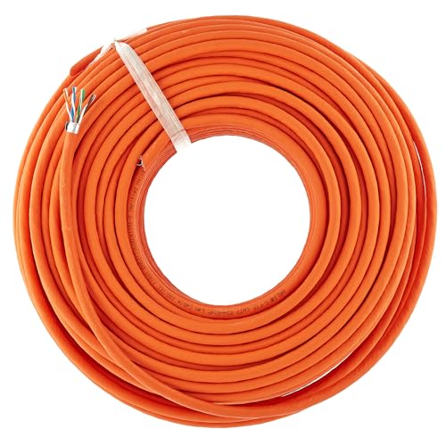 O&W Security 200m CAT.7 Netzwerkkabel LAN Kabel Installationskabel Verkabelung Datenkabel CAT7 CAT 7 Gigabit GB GHMT BauPVO Eca orange (2x100m) von O&W Security