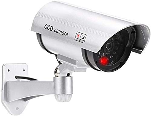 O&W Security Kamera-Attrappe, Dummykamera Überwachungskamera Fakekamera mit rotem LED Licht täuschend echt für Wand Decke im Innen und Außenbereich von O&W Security