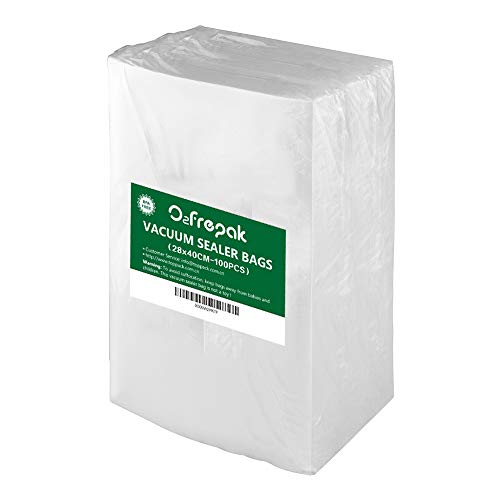 O2frepak 100 Beutel 28x40cm Vakuumier Beutel Vakuumbeutel für Lebensmittel,BPA-Frei Sous Vide Vakuumierbeutel Beutel für Vakuumierer und Folienschweißgeräte Geeignet von O2frepak