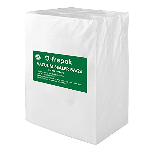 O2frepak 200 Beutel 20x30cm Vakuumier Beutel Vakuumbeutel für Lebensmittel,BPA-Frei,für Folienschweißgeräte Ggeeignet von O2frepak