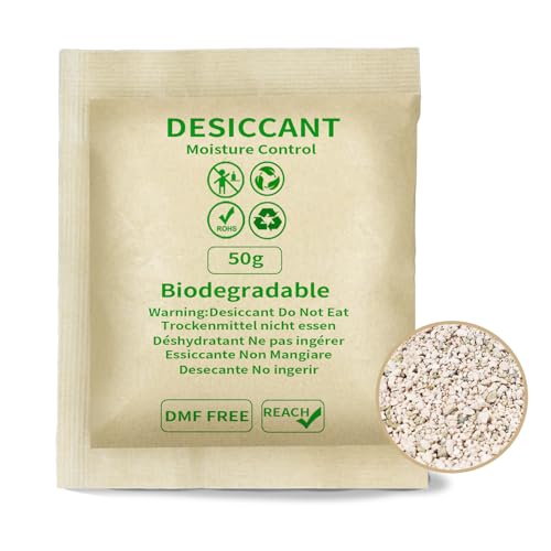 O2frepak 50G (20Stück) Montmorillonite Trockenmittel Verpackung für die Entfeuchtung in Schränken und Schuhschränken, etc. von O2frepak