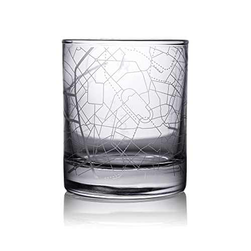 Mailand City Map Whiskeyglas, einzigartiges Geschenk, 297 ml von O3 DESIGN STUDIO