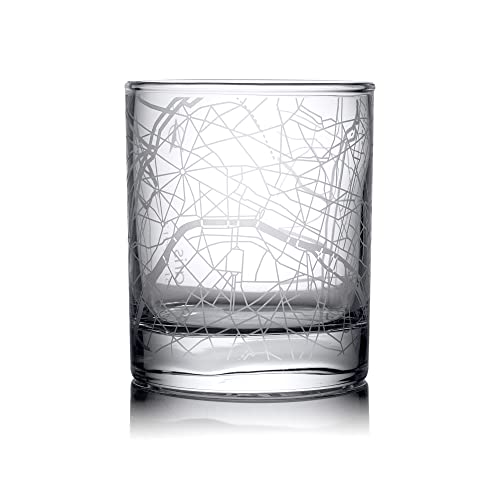 O3 DESIGN STUDIO Whiskeyglas mit Stadtkarte von Paris, einzigartiges Geschenk, 300 ml von O3 DESIGN STUDIO