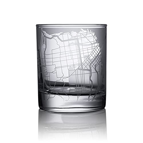 San Francisco City Map Whiskeyglas, einzigartiges Geschenk, 297 ml von O3 DESIGN STUDIO
