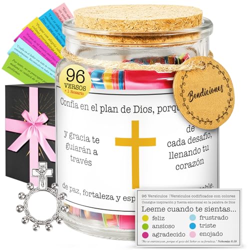 Spanischer Bibelvers Glas - Leeme Cuando Te Sientas Versículos Bíblicos en Español - Bibelvers Jar Spanisch-Leeme Cuando en Español - Regalos Cristianos para Mujer, Hombre, Cumpleaños-christliches von O³