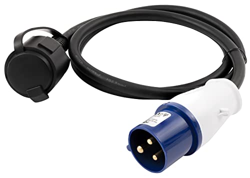 O4L Camping Adapter 1,5m CEE-Kupplung auf Schutzkontakt-Stecker, H07RNG 3G 2,5mm², 230V, IP44 von O4L