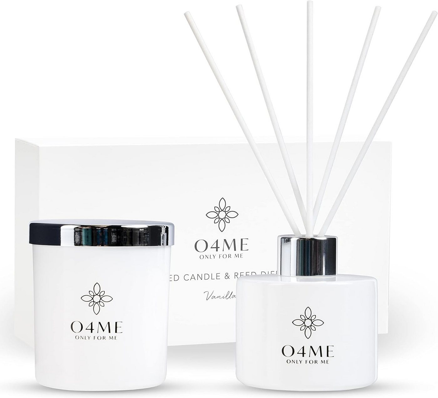 O4ME Raumduft Duftöl-Diffuser & Kerzen-Set Vanille Raumduft Geschenk-Box (1-St) von O4ME
