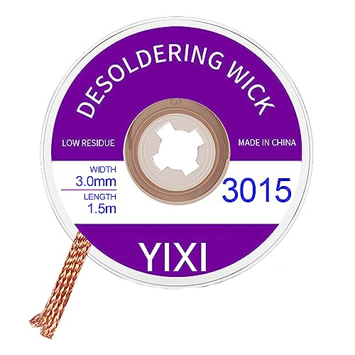 1 Stück 3.0mm*1.5m Entlötlitze Entlötdraht,Löten Zubehör,No-Clean Löt Entlötlitze,Solder Wick,Lötlitze,Lötzin,Löt Zubehör,Dochte Litzen zum Entlöten,Lötdocht für Entfernen von Lötdochten von O5O2