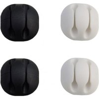 O91 - 4er-Pack Kabel-Organizer-Clips mit 2 Schlitzen und selbstklebend 9&1 von O91