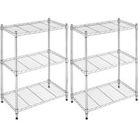 2er-Pack Metallregale mit 3 verstellbaren Böden 76,2x58,9x34cm 240Kg O91 von O91