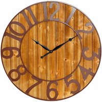 O91 - Vintage Wanduhr Schwarz/Dunkles Holz Ø80cm O91 - Vintage Wanduhr Schwarz/Dunkles Holz Ø80cm von O91