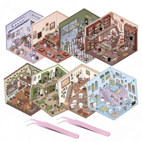 8Sets DIY 3D House Stickers, Fun DIY Stickers Scene Make Your Own Supermarket|Coffee Shop|Restaurant|Bookstore, Fun DIY Stacking Scene Stickers, DIY 3D Sticker Scene Stickers, Style A+Style B 8Sets DIY 3D House Stickers, Fun DIY Stickers Scene Make Your Own Supermarket|Coffee Shop|Restaurant|Bookstore, Fun DIY Stacking Scene Stickers, DIY 3D Sticker Scene Stickers, Style A+Style B von OADAA