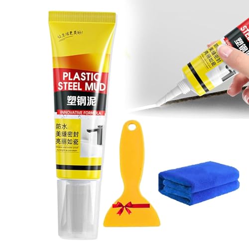Multifunctional Waterproof White Caulk with Scraper, 150ML Caulking Sealant for Kitchen Bathroom, Stronger Adhesion White Caulk for Window Toilet Sink Caulking Sealant (1 Set) von OADAA