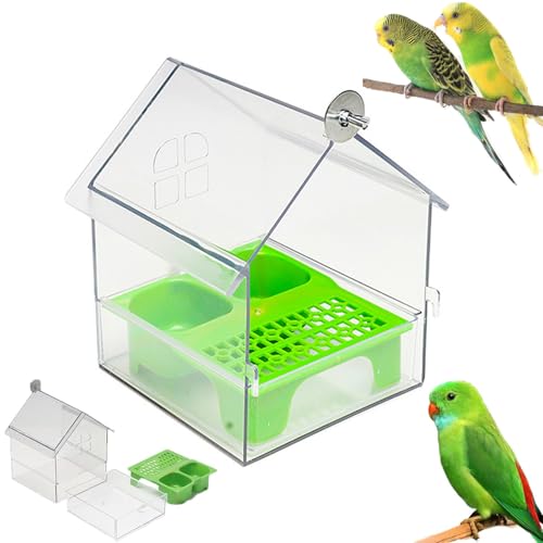 Pull-Out External Parrot Feeder, Multi-Function Hanging Mess-Free Bird Feeder, Decorative Transparent Bird Bath Tub Easy to Fill, Clean, for Finch and Hummingbird, Patio Pull-Out External Parrot Feeder, Multi-Function Hanging Mess-Free Bird Feeder, Decorative Transparent Bird Bath Tub Easy to Fill, Clean, for Finch and Hummingbird, Patio von OADAA