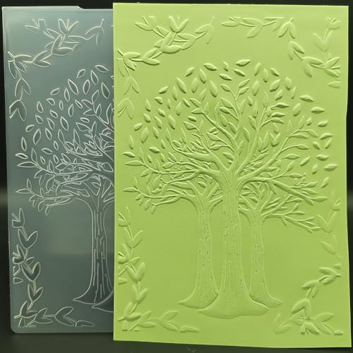 Kunststoff-Prägeschablone, 12,7 x 17,8 cm, 3D-Baum-Baum-Motiv, Papierbasteln, strukturierte Eindrücke für Kartenherstellung, Scrapbooking Kunststoff-Prägeschablone, 12,7 x 17,8 cm, 3D-Baum-Baum-Motiv, Papierbasteln, strukturierte Eindrücke für Kartenherstellung, Scrapbooking von OAIDVEUY