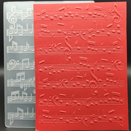 Kunststoff-Prägeschablone, 12,7 x 17,8 cm, Musikpartitur, Papier, Basteln, Kunststoff, strukturierte Eindrücke für Kartenherstellung, Scrapbooking Kunststoff-Prägeschablone, 12,7 x 17,8 cm, Musikpartitur, Papier, Basteln, Kunststoff, strukturierte Eindrücke für Kartenherstellung, Scrapbooking von OAIDVEUY