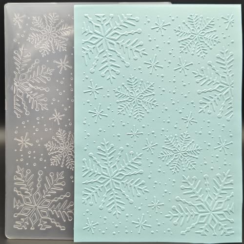 Kunststoff-Prägeschablone, 12,7 x 17,8 cm, Schneeflocken, Papier, Basteln, Kunststoff, strukturierte Eindrücke für Kartenherstellung, Scrapbooking Kunststoff-Prägeschablone, 12,7 x 17,8 cm, Schneeflocken, Papier, Basteln, Kunststoff, strukturierte Eindrücke für Kartenherstellung, Scrapbooking von OAIDVEUY