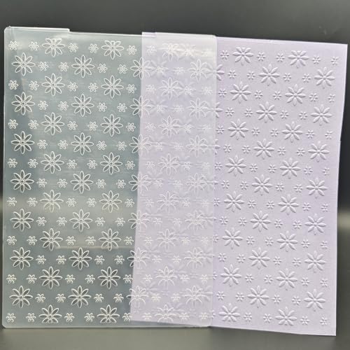 Kunststoff-Prägeschablone, 12,7 x 17,8 cm, große und kleine Blumenmuster, Papierbasteln, strukturierte Eindrücke für Kartenherstellung, Scrapbooking Kunststoff-Prägeschablone, 12,7 x 17,8 cm, große und kleine Blumenmuster, Papierbasteln, strukturierte Eindrücke für Kartenherstellung, Scrapbooking von OAIDVEUY