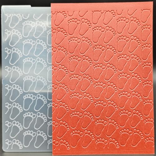 Kunststoff-Prägeschablone, A6, Baby-Fußabdrücke, Muster, Papier, Basteln, Kunststoff, strukturierte Eindrücke für Kartenherstellung, Scrapbooking Kunststoff-Prägeschablone, A6, Baby-Fußabdrücke, Muster, Papier, Basteln, Kunststoff, strukturierte Eindrücke für Kartenherstellung, Scrapbooking von OAIDVEUY