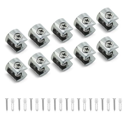 10 Pcs Glasschelfstützklammer Klammern Clip Badezimmer Enge Klammern Halterungsklammern Flacher Rückenhalterhalter Verstellbarer Zinklegungs Clip von OAJABBGE