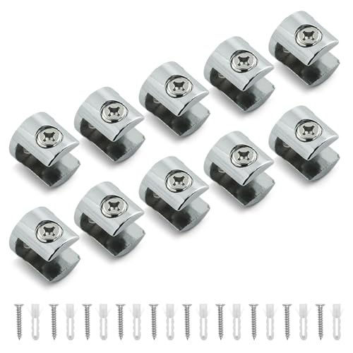 10 Pcs Glasschelfstützklammer Klammern Clip Badezimmer Enge Klammern Halterungsklammern Flacher Rückenhalterhalter Verstellbarer Zinklegungs Clip von OAJABBGE