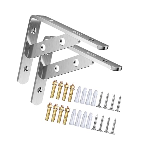 2pcs Edelstahl L Förmige Halterungen Verstärkte Regalstütze Für Die Hardware Für Wandlagerung Und Home Organisatoren Tischregalhalterungen von OAJABBGE
