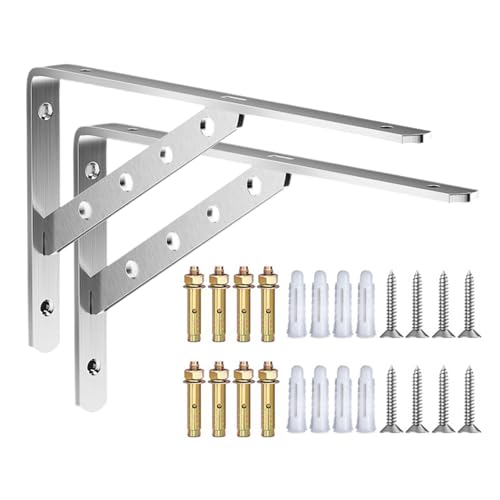 2pcs Edelstahl L Förmige Halterungen Verstärkte Regalstütze Für Die Hardware Für Wandlagerung Und Home Organisatoren Tischregalhalterungen von OAJABBGE
