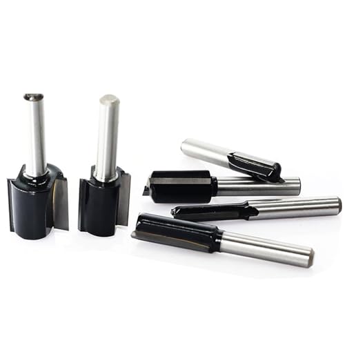 6 Pc Legierungs Stahlfräsenschneider Set Doppelflöte Design Verbessertes Haltbarkeit Genauigkeit Holzschnitzwerkzeuge Die Mit Router Stabilen Leichtmetallstahl Gravurwerkzeug Geeignet Sind von OAJABBGE