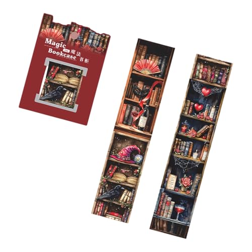 6Rolls Bookshelf Theme Dekoratives Band 40mmx2 Mc Scrapbooking Dekoration Aufkleber Für Journal Planer Notebook Wickeln Magischer Bücherregal Themenaufkleber von OAJABBGE