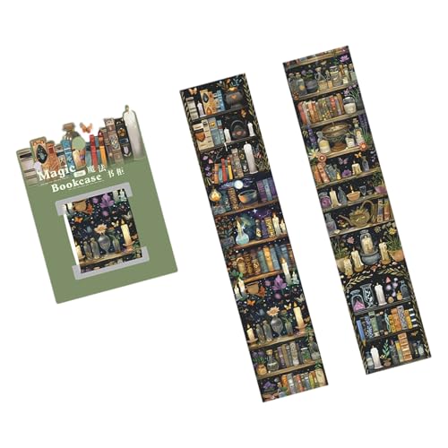 6Rolls Bookshelf Theme Dekoratives Band 40mmx2 Mc Scrapbooking Dekoration Aufkleber Für Journal Planer Notebook Wickeln Magischer Bücherregal Themenaufkleber von OAJABBGE