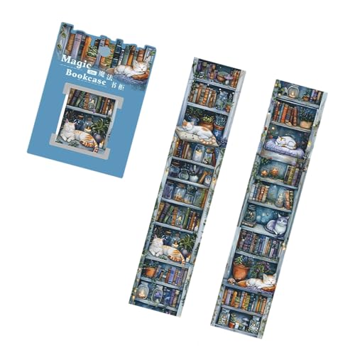 6Rolls Bookshelf Theme Dekoratives Band 40mmx2 Mc Scrapbooking Dekoration Aufkleber Für Journal Planer Notebook Wickeln Magischer Bücherregal Themenaufkleber von OAJABBGE