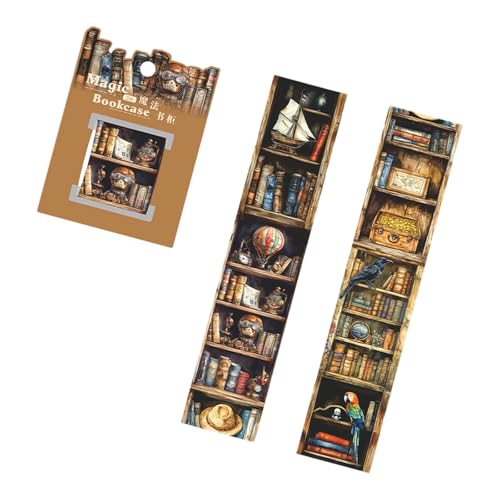 6Rolls Bookshelf Theme Dekoratives Band 40mmx2 Mc Scrapbooking Dekoration Aufkleber Für Journal Planer Notebook Wickeln Magischer Bücherregal Themenaufkleber von OAJABBGE