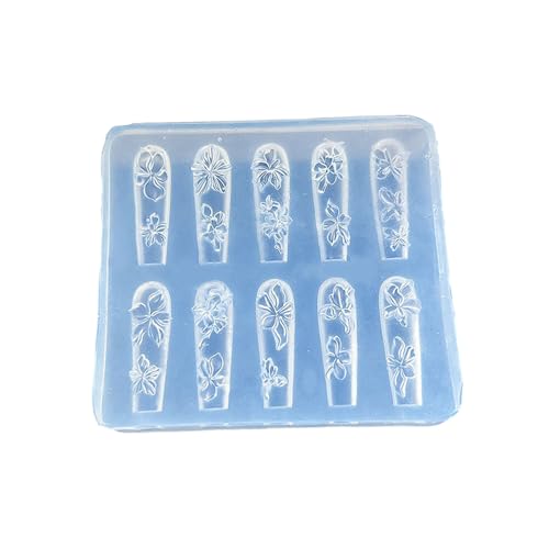 Hohe Transparenznägel Kunstdekoration Form Mit Präge Blütenreliefblätter Blumendetail Handwerk Accessoire Geprägter Nagel Charm Formform von OAJABBGE