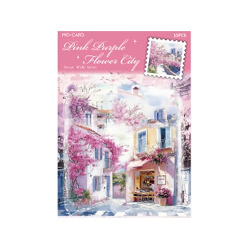 Journal Sticker Street Walk Serie Blumenstädte Dekorative Aufkleber Für Notebooks Telefonkoffer Und Kunstprojekte Scrapbook Flower Town Street Walk Serie Retro von OAJABBGE