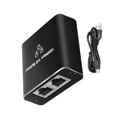 OAJABBGE 1000 Mbit/s Ethernet Splitter 1 Bis 2 Für Stabile Netzwerke Mit USB Stromkabel Für CAT5 Bis CAT8 CAT5E/6/7/8 Kabel von OAJABBGE
