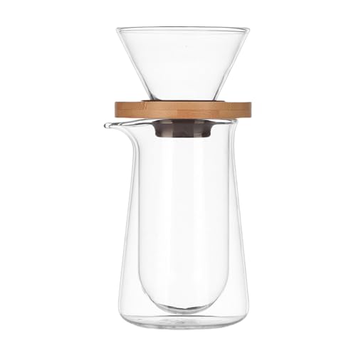 OAJABBGE Doppel Wandglas Kaffeemaschine Set Mit Genauem Manuellem Dripperfilter Und Carafe Für Exzellente Brauereifahrerlebnisse Kaffeefilterglas Über Set Gießen von OAJABBGE