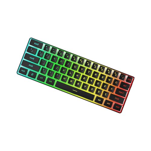 OAJABBGE Gaming Tastatur In Voller Größe LED LED Backbeleuchtung Keycap Ruhiger Computer 61 Tasten Kordelte Keyboards Für PC Desktop Office Travel Friendly Office von OAJABBGE