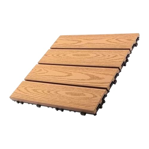 OAJABBGE Haltbarkeit Verbunddeckfliesen Wetterfestem Außenboden Einfacher Verkettung Für Patios Garten Balkon Holz Plastik von OAJABBGE
