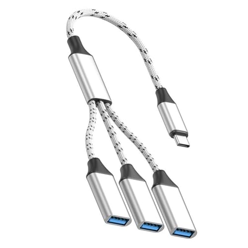 USB Typ C Erweiterungskabel 3 Portadapter Plug Play Data Video Wiedergabe Geflochtenes Kabel Für Smartphone Tablet C Datenübertragung Hub Mit Geflochtenem Kabel von OAJABBGE